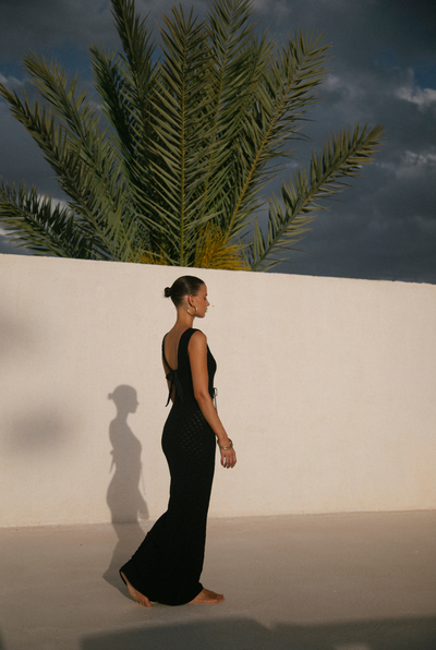 Seychelles Crochet Dress - Black (Reversible)