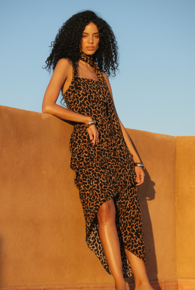 St Tropez Dress - Leopard Print