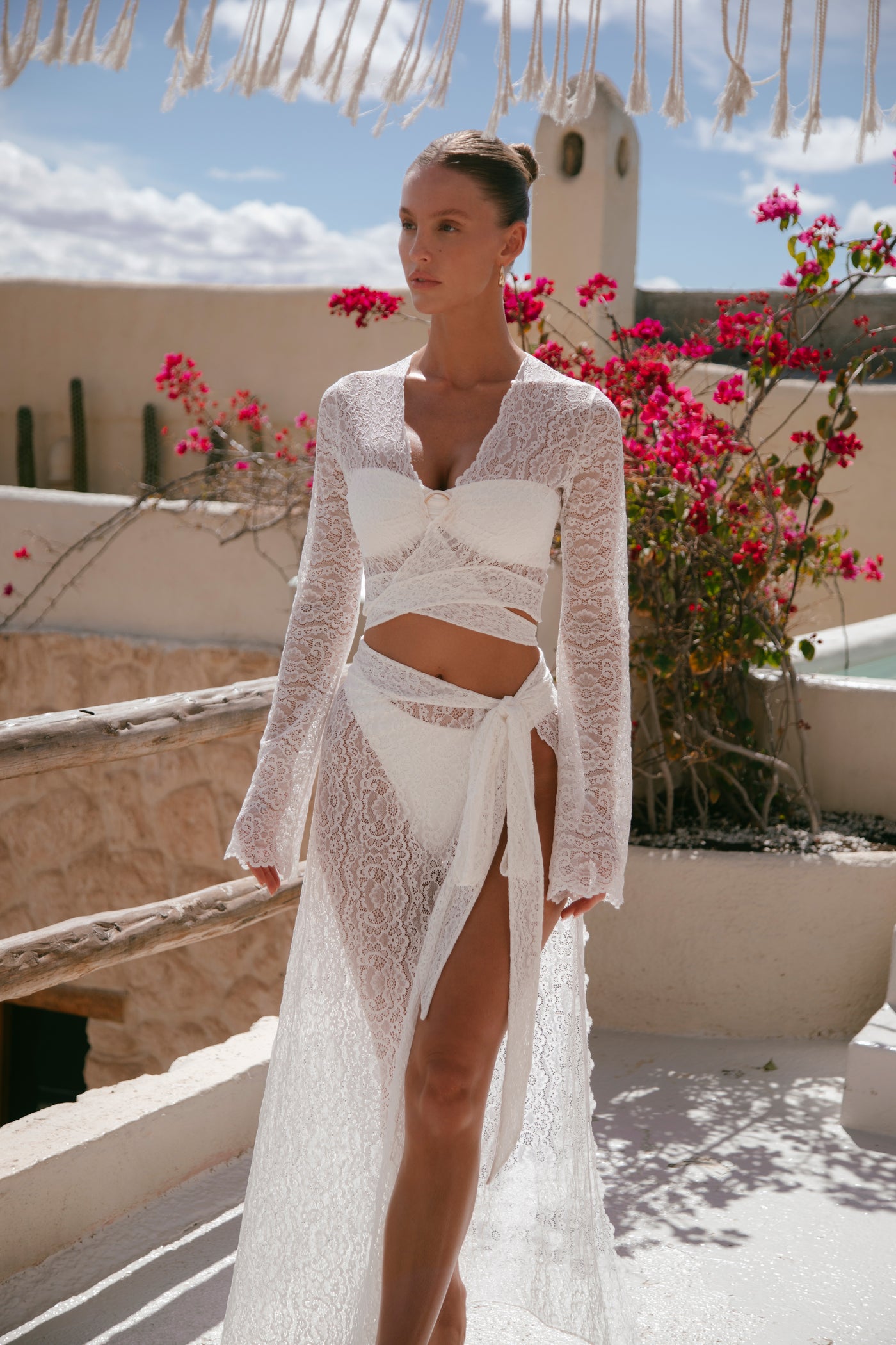 Palm Island Lace Top - Bridal White