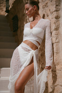 Palm Island Lace Skirt - Bridal White