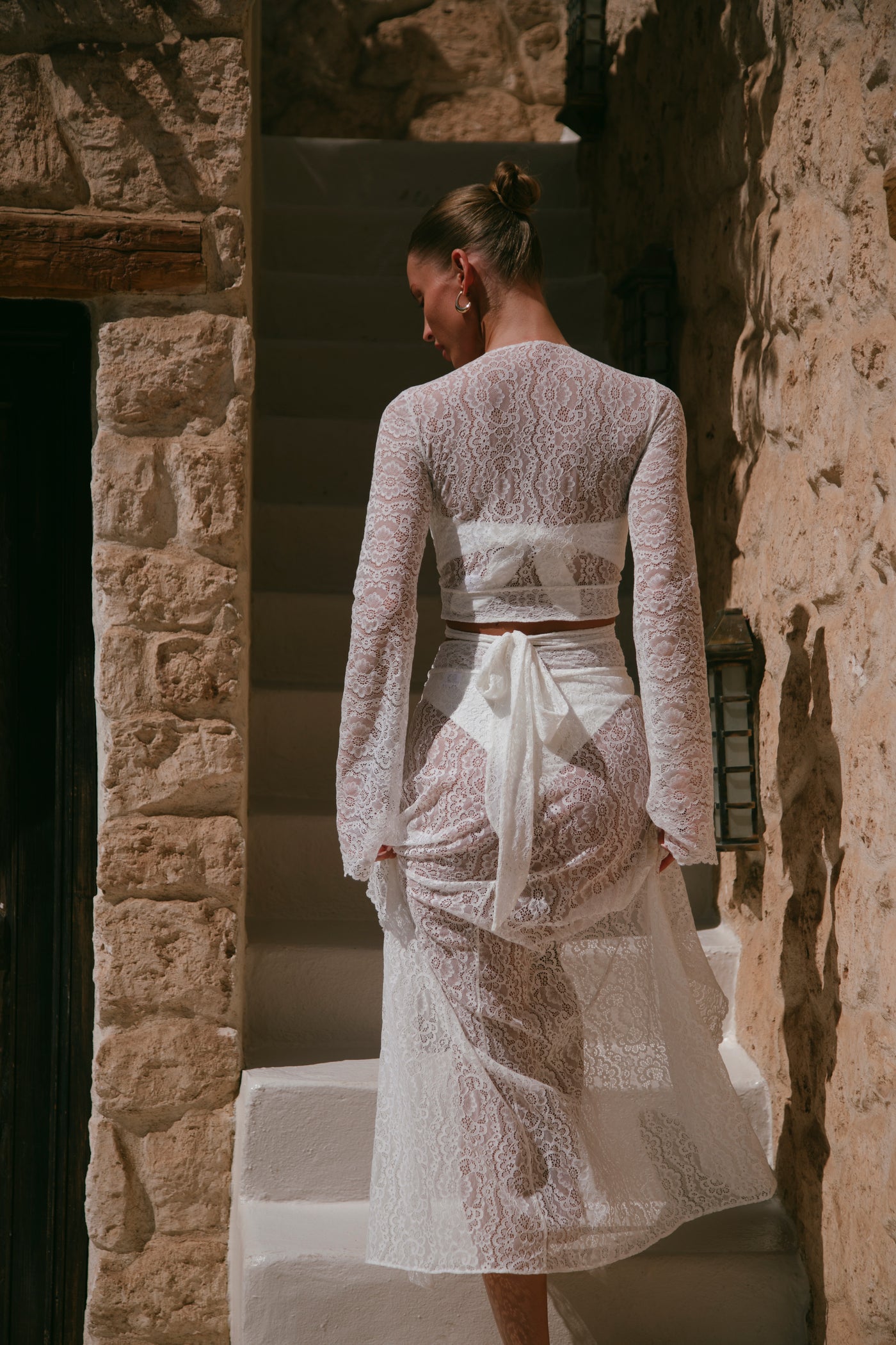 Palm Island Lace Top - Bridal White
