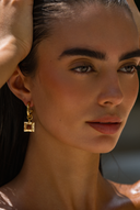 ATD x Daisy Red Jasper Square Chubby Hoop Earrings