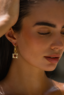 ATD x Daisy Red Jasper Square Chubby Hoop Earrings