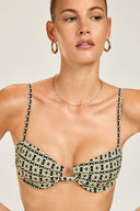 Aruba Top - Navy/Gold Link Print