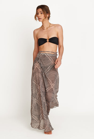 Barcelona Wrap Skirt - Onyx Stripe