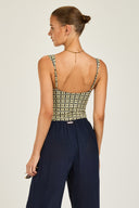 Cannes One Piece - Navy/Gold Link Print