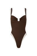 Cannes One Piece - Espresso/Ivory
