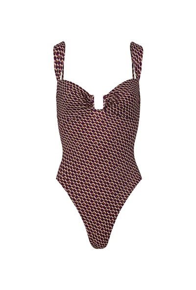 Cannes One Piece - Vintage Geo Print