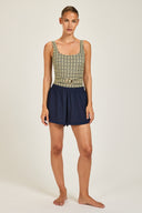 Cayman Island One Piece - Navy/Gold Link Print