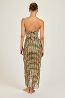Santorini Sarong - Navy/Gold Link Print