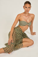 Santorini Sarong - Navy/Gold Link Print