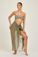 Santorini Sarong - Navy/Gold Link Print