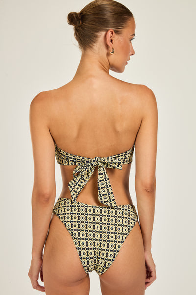 Cayman Island Bottom - Navy/Gold Link Geo