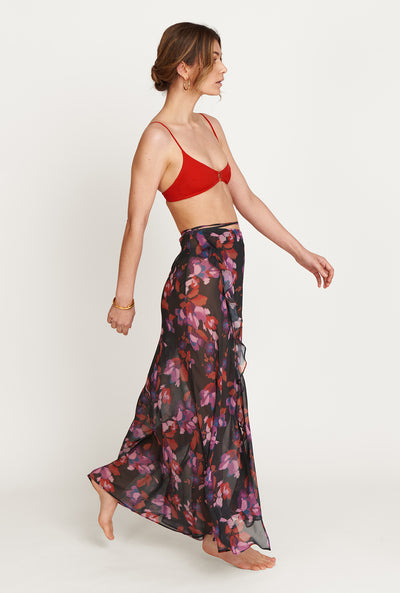 Barcelona Wrap Skirt - Hibiscus Print