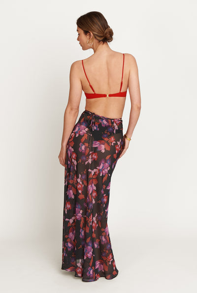 Barcelona Wrap Skirt - Hibiscus Print