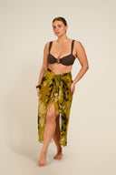 Santorini Sarong - Chartreuse Floral
