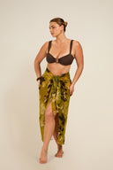 Santorini Sarong - Chartreuse Floral