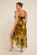 Santorini Sarong - Chartreuse Floral