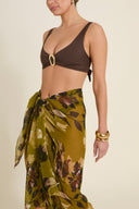 Santorini Sarong - Chartreuse Floral