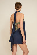 Ibiza Dress - French Navy Crinkle
