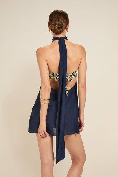 Ibiza Dress - French Navy Crinkle