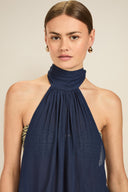 Ibiza Dress - French Navy Crinkle