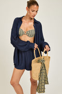 Maldives Shirt - French Navy Crinkle