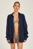 Maldives Shirt - French Navy Crinkle