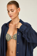 Maldives Shirt - French Navy Crinkle