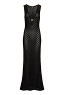 Abaco Crochet Dress - Black / Tortoise Shell