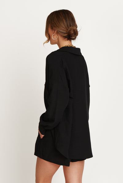 Maldives Linen Shirt - Black