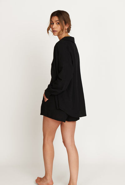 Maldives Linen Shirt - Black