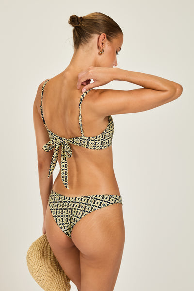 Palma Top - Navy/Gold Link Print