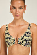 Palma Top - Navy/Gold Link Print