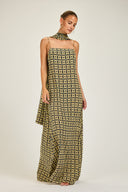 St Tropez Dress - Navy/Gold Link Print