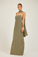 St Tropez Dress - Navy/Gold Link Print