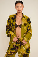 St Barts Shirt - Chartreuse Floral