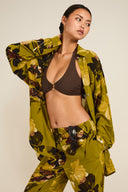 St Barts Shirt - Chartreuse Floral