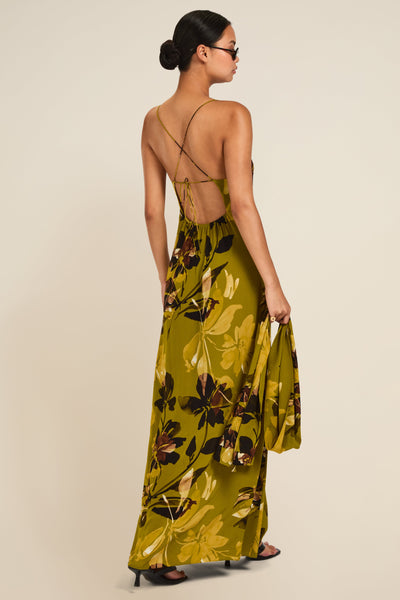 St Tropez Dress - Chartreuse Floral