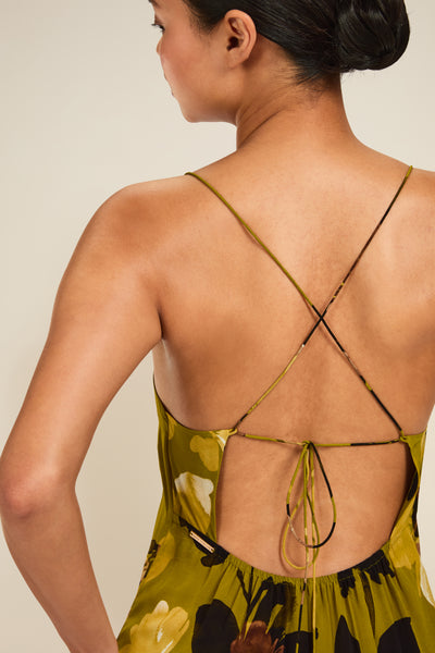 St Tropez Dress - Chartreuse Floral